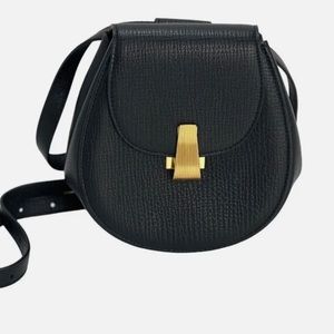 Bottega Veneta Black Palmetto Calfskin Convertible Belt Bag